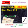 Panjang 10 Meter - Kabel NYYHY 1x2Cx4mm2