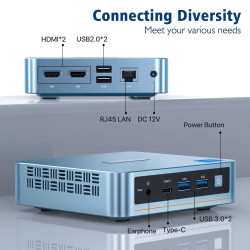PELADN Mini PC Intel N100 (3.4GHz Max Burst Frequency) - 16GB RAM 512GB SSD