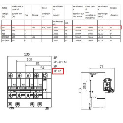 RCBO AC D80 80A 230V 1PN Residual Current Operated Circuit Breaker
