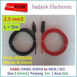 Sepasang Kabel 2.5 mm2 dari MC4 Panel Surya ke MCB / SCC L  5 meter