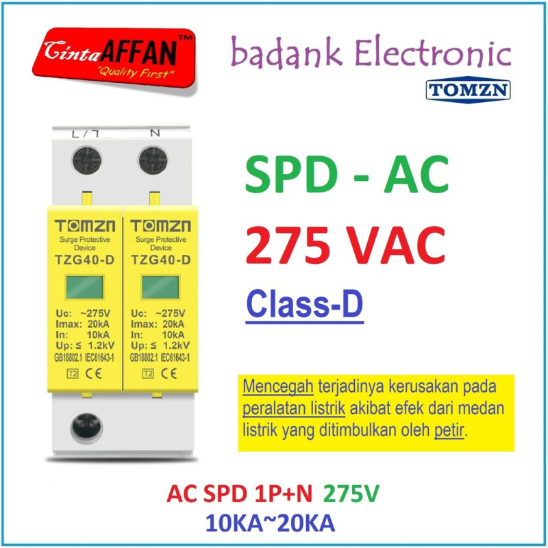 AC SPD 1PN 275V 10KA-20KA Surge Protect Device House Office Arrester