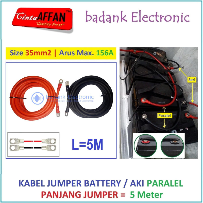 Kabel Jumper Battery PARALEL Size 35 mm2 L  5 meter Panel Surya