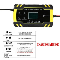 Battery Charger 12V 8A or 24V 4A Pulse Repair - Lead Acid Battery
