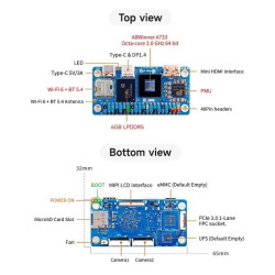 Orange Pi Zero 3W - 6GB RAM Octa-Core CPU 3-TOPS NPU AI Performance