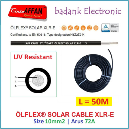 L50M BLACK - Kabel Panel Surya 10mm2 1500V OLFLEX SOLAR XLR-E LAPP Made In Germany