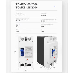 MCCB DC 2P 63A 600V Molded Case Circuit Breaker Panel Surya PLTS