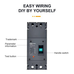 MCCB DC 2P 300A 1500V Molded Case Circuit Breaker Panel Surya PLTS