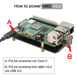 SUPTRONICS X862 USB3.0 to M.2 SATA NGFF SSD Shield for Raspberry Pi 4