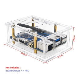 Acrylic Case Compatible for Orange Pi 4 PRO with Cooling Fan  Heatsinks