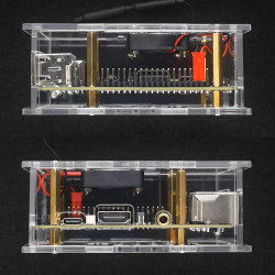 Acrylic Case Compatible for Orange Pi 4 PRO with Cooling Fan  Heatsinks
