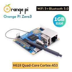 Orange Pi Zero 3 - 1GB RAM CPU Allwinner H618 Quad-core Cortex-A53 processor 1.5GHz