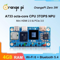 Orange Pi Zero 3W - 4GB RAM Octa-Core CPU 3-TOPS NPU AI Performance